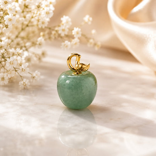 Green Aventurine Apple Pendant | Good Luck, Prosperity and Emotional Healing