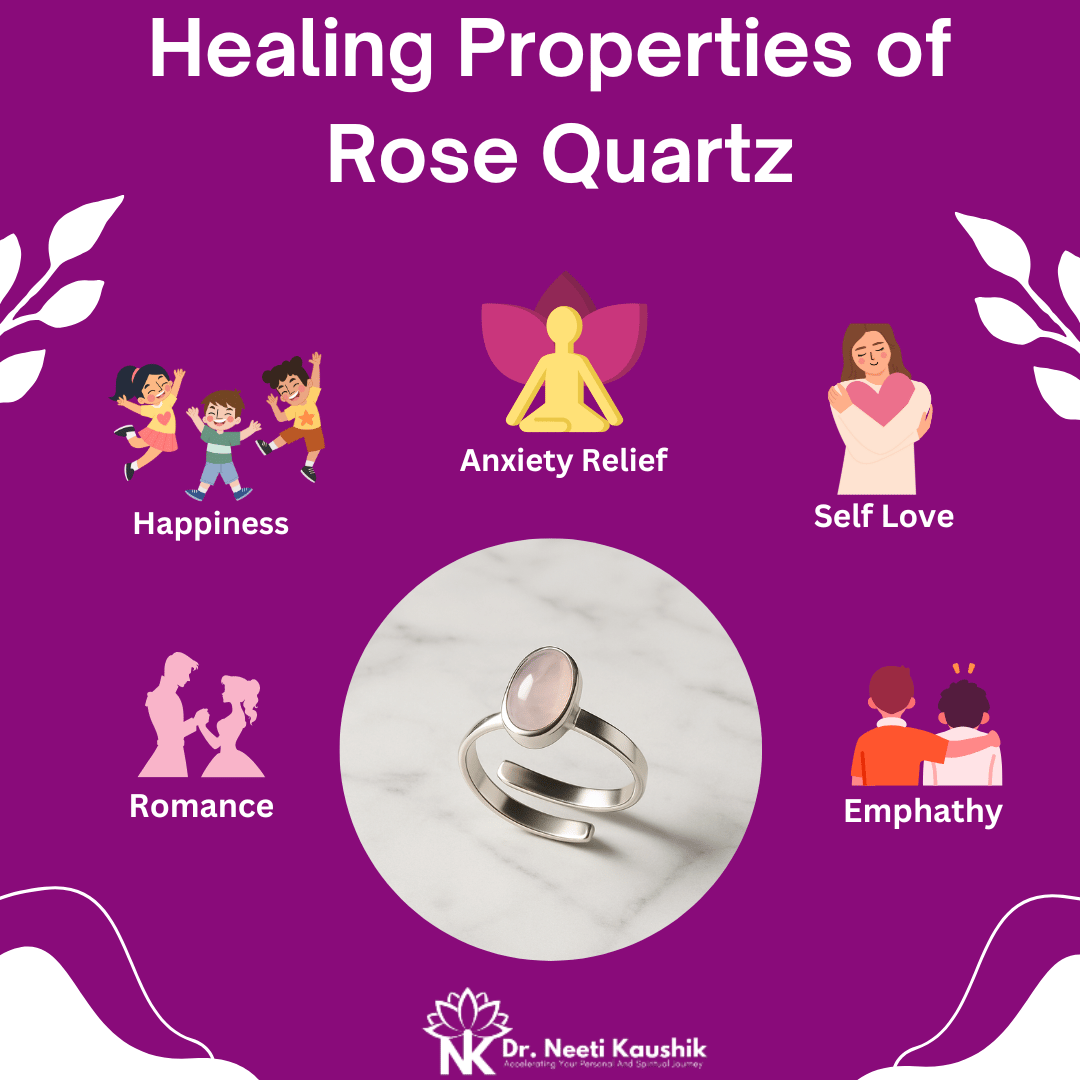 Rose Quartz 925 Silver Ring - For Stimulates Love Emotional Healing