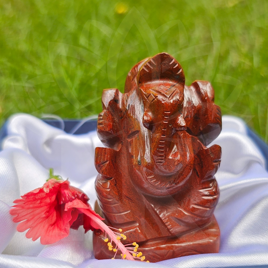 Lord Ganesh in Red Jasper