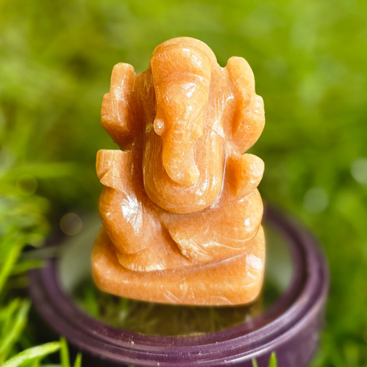 Lord Ganesha in Orange Aventurine