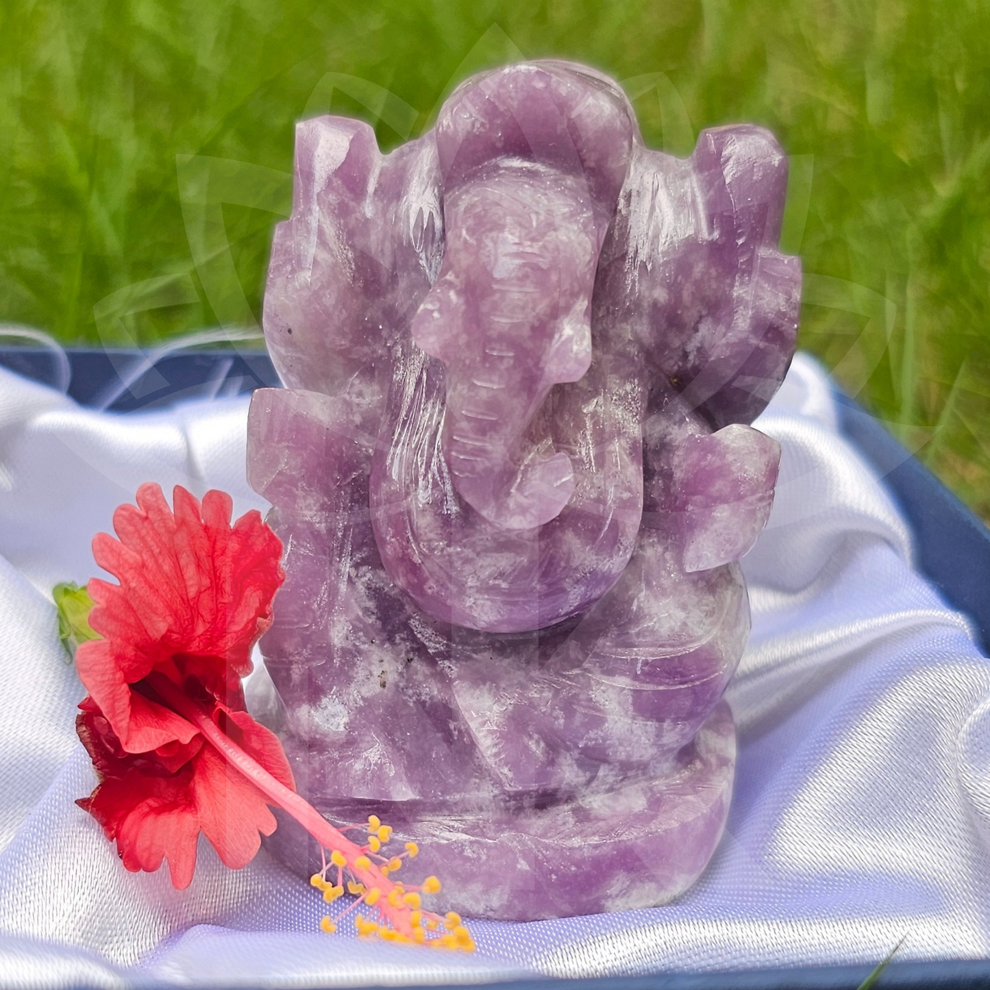 Lord Ganesha in Lepidolite