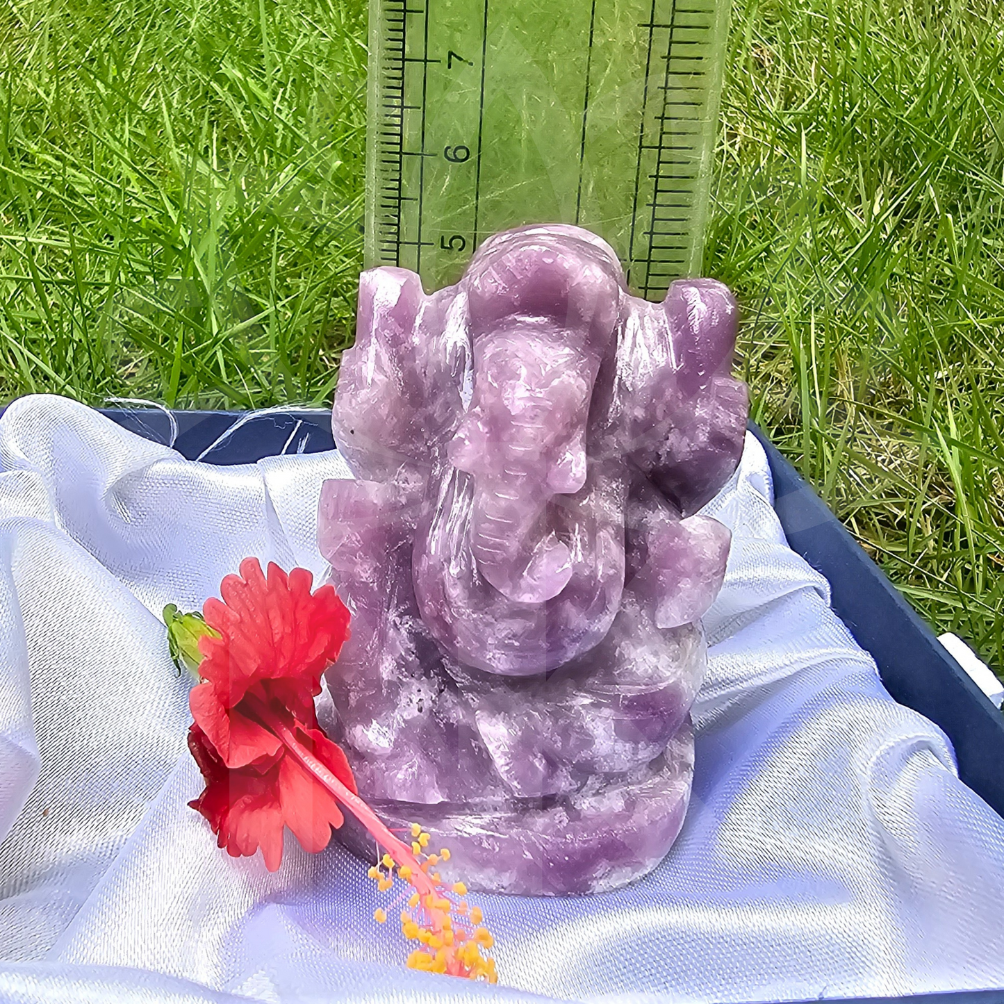 Lord Ganesha in Lepidolite