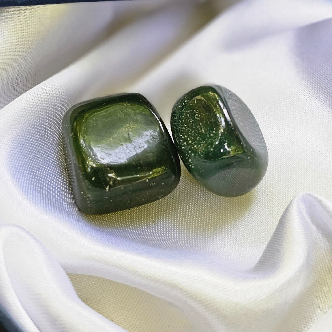 Green Jade Tumble Duo For Good Fortune