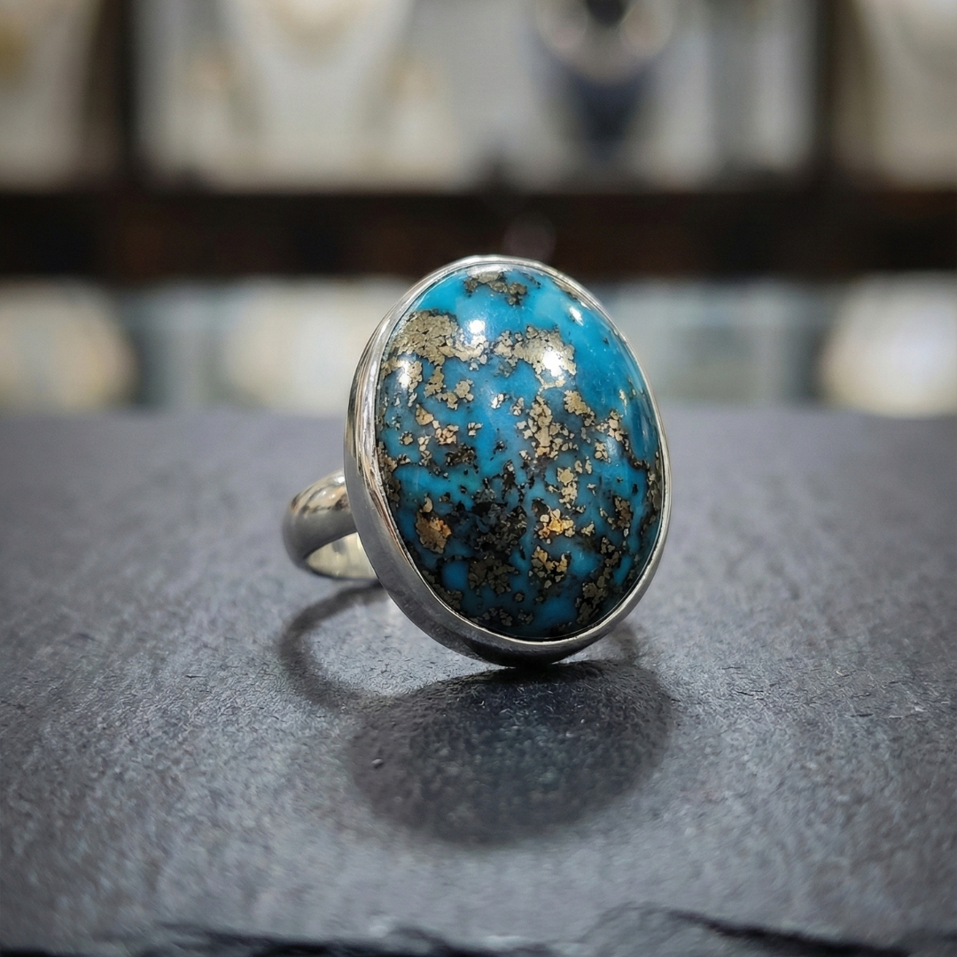 Turquoise 925 Sterling Silver Ring For Name, Fame & Success