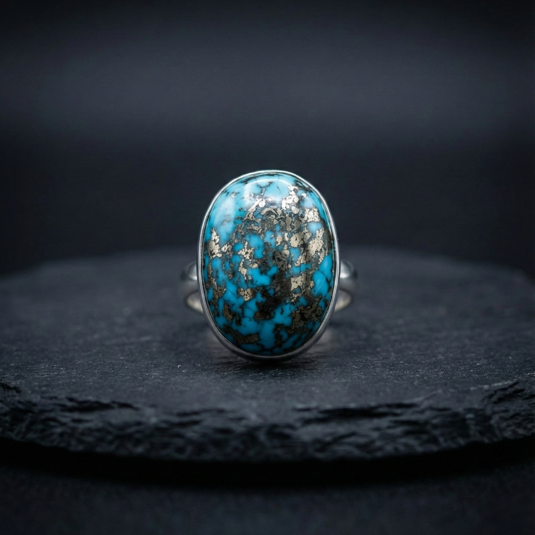 Turquoise 925 Sterling Silver Ring For Name, Fame & Success