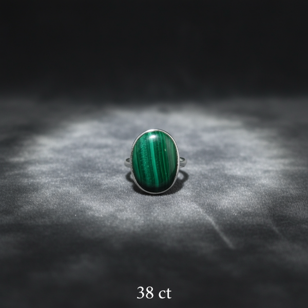 Malachite 925 Sterling Silver Ring – Stone of Transformation & Protection