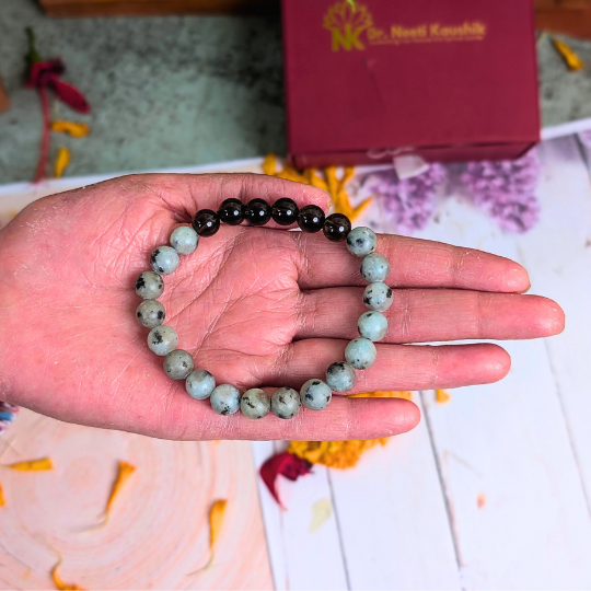 Missing Number 5 Bracelet – Lo Shu Grid for Adaptability, Mental Clarity & Balance(8mm) - Dr. Neeti Kaushik's Shop