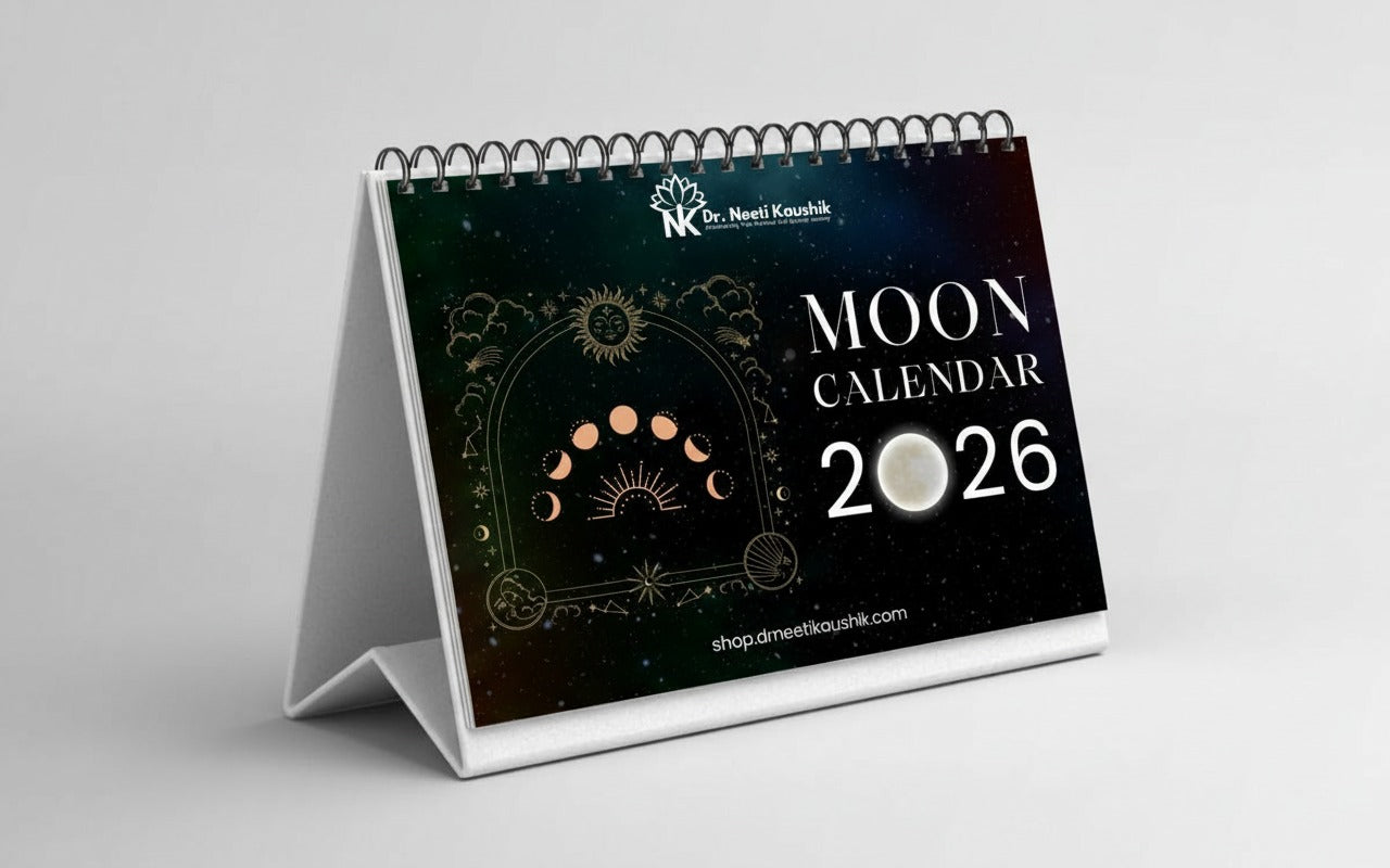 Elegant moon desk calendar for home office decor and awareness