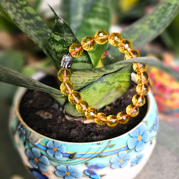 Citrine Bracelet Diamond Cut For Prosperity Success 10mm Dr. Neeti Kaushik s Shop