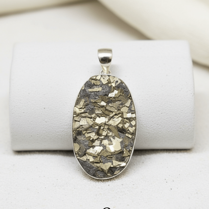 Pyrite pendant for wealth, protection, and abundance