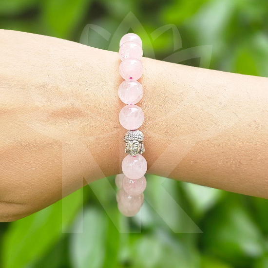 Rose quartz Bracelet For Unconditional Love-(10mm) - Dr. Neeti Kaushik's Shop