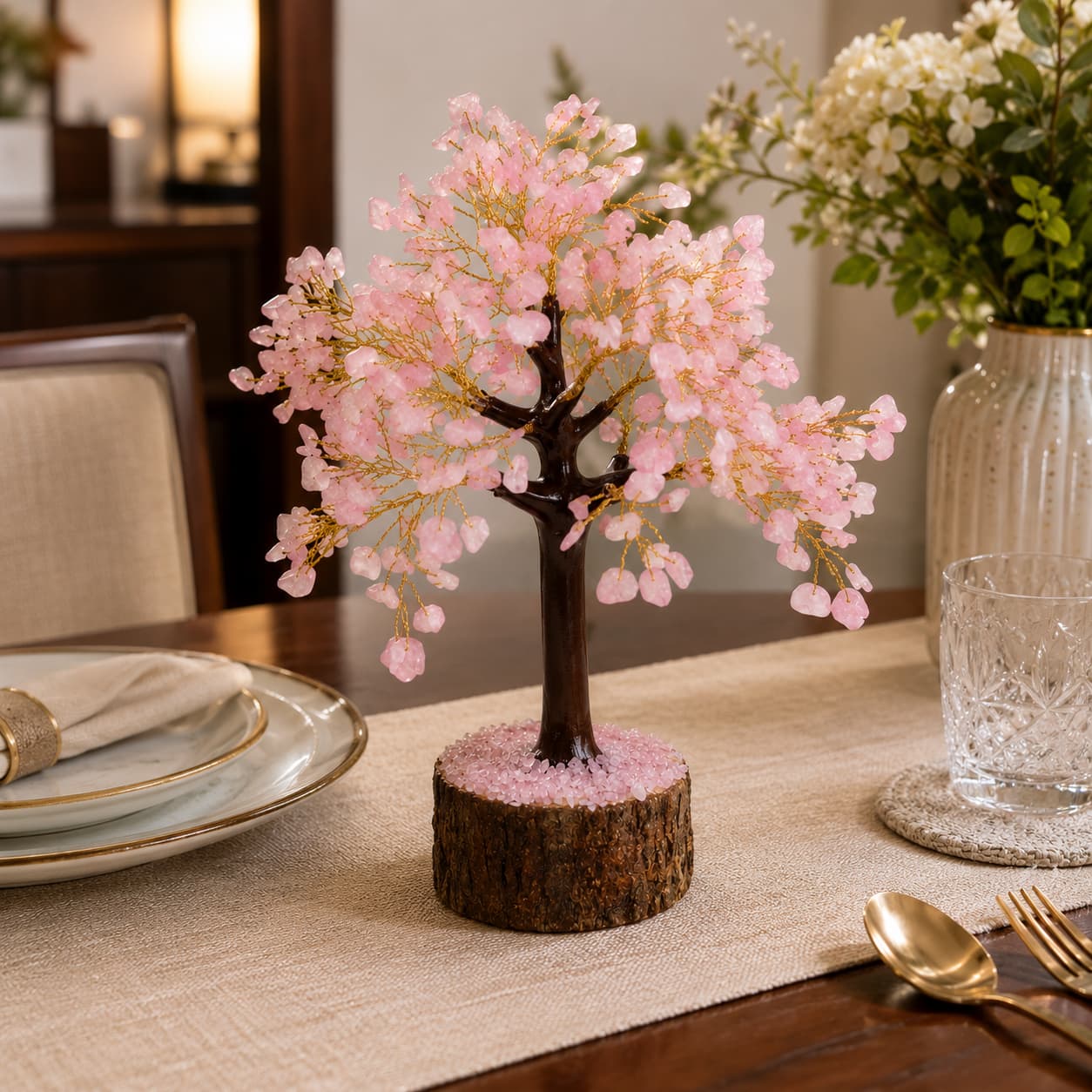 Rose Quartz Tree For Relaxation and Balance