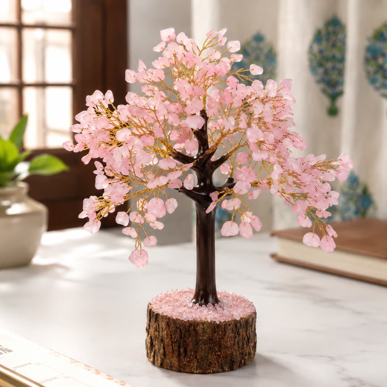 Rose Quartz Tree For Relaxation and Balance