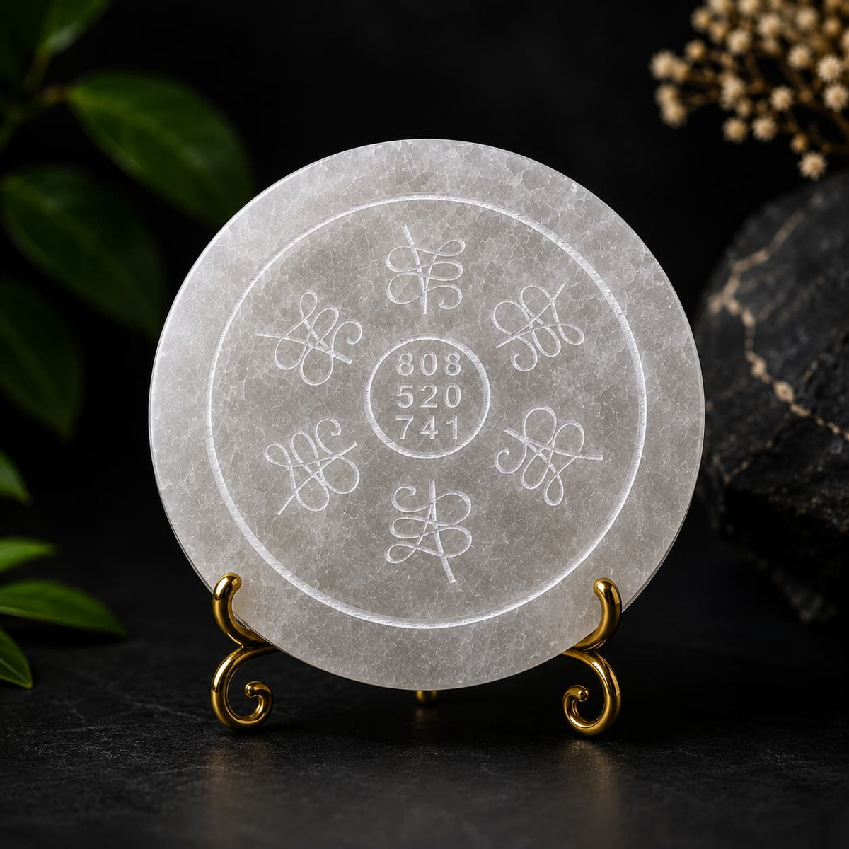 Zibu money selenite crystal plate for wealth attraction and spiritual energy