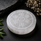 selenite plate with Zibu money number for abundance, prosperity and positive energy