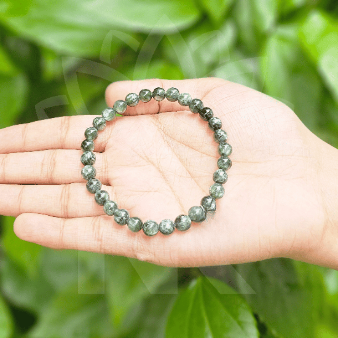 Seraphinite Bracelet For Angelic Connection-(7mm)