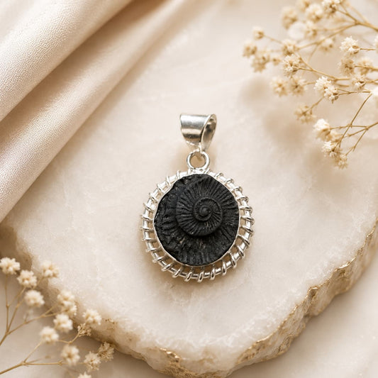 Shri Laxmi Narayan Shaligram Pendant In German Silver For Divine Abundance and Protection