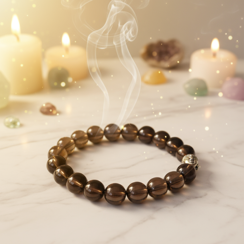 Authentic Smoky Quartz gemstone bracelet for meditation and confidence