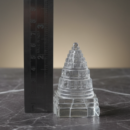 Sphatik Shree Yantra in Clear Quartz for abundance and prosperity
