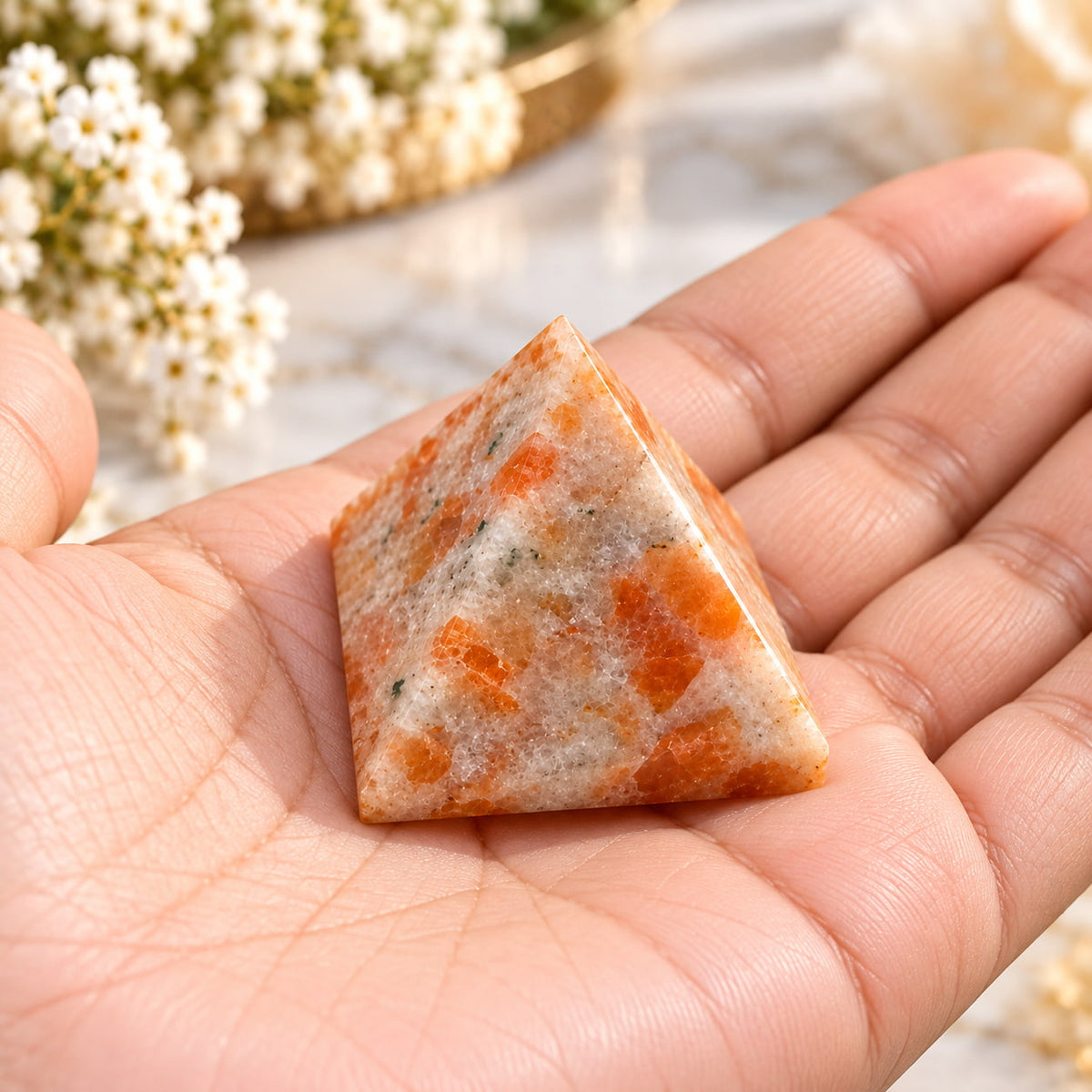 Sunstone Crystal Pyramid | Confidence, Abundance and Solar Energy