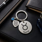 The Taurus Keychain Zodiac - Strength Charm with Blue Corundum