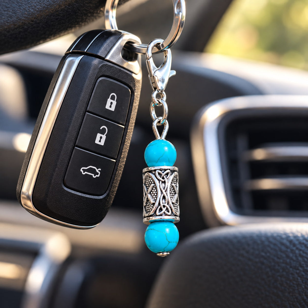Turquoise Crystal Charm | Courage, Confidence and Name & Fame