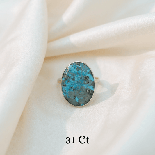 Turquoise 925 sterling silver ring for protection and healing