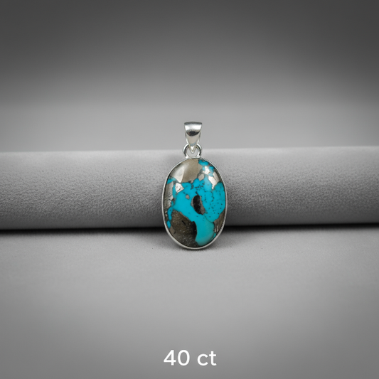 Turquoise 925 Sterling Silver Pendant – Healing • Protection • Communication