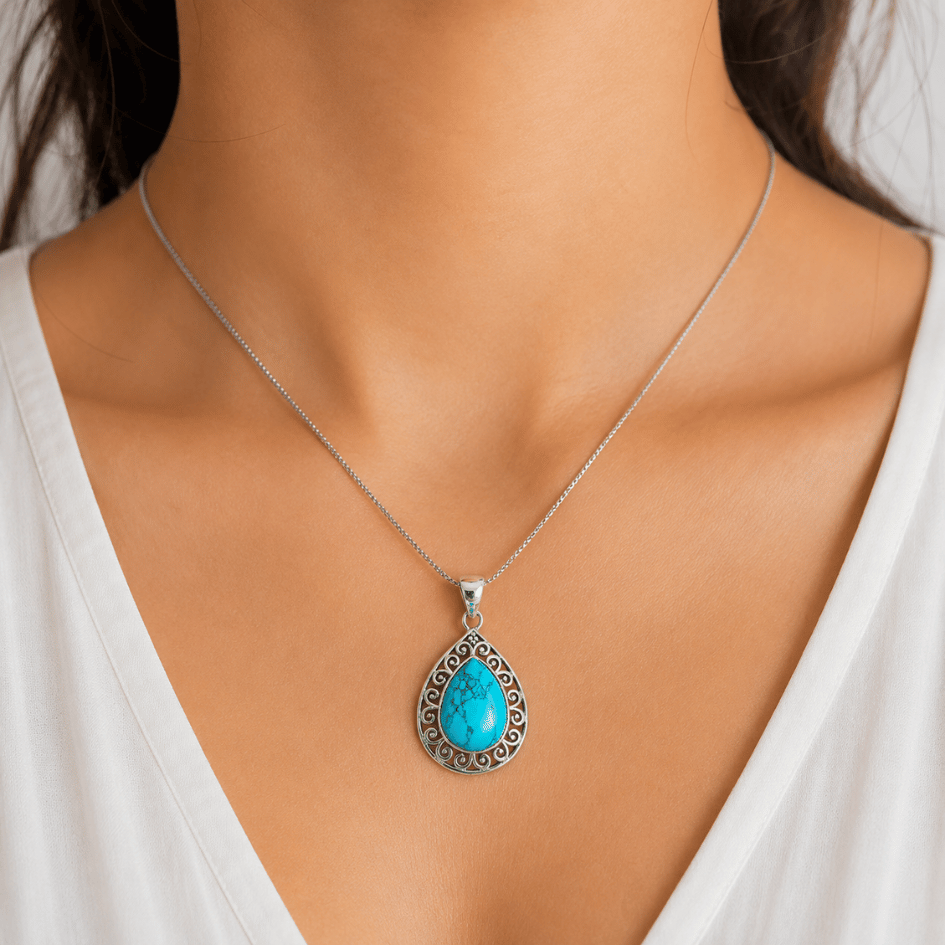 turquoise pendant for protection and positive energy