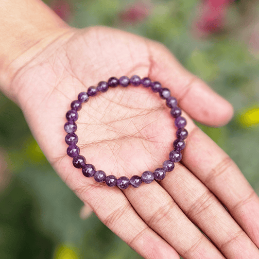 Amethyst AAA Bracelet To  Promotes Relaxation 6mm