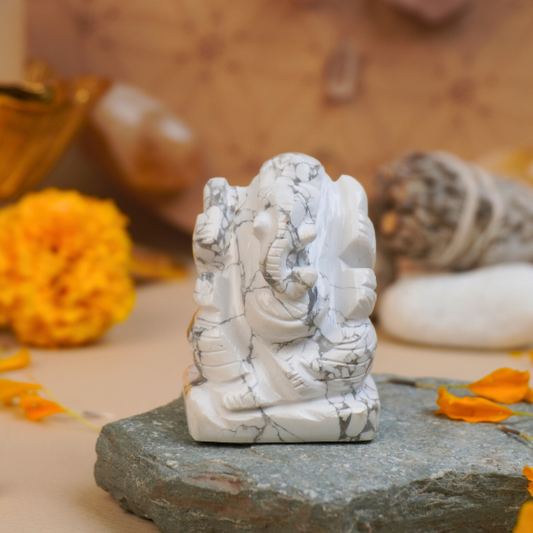 Lord Ganesh in Howlite