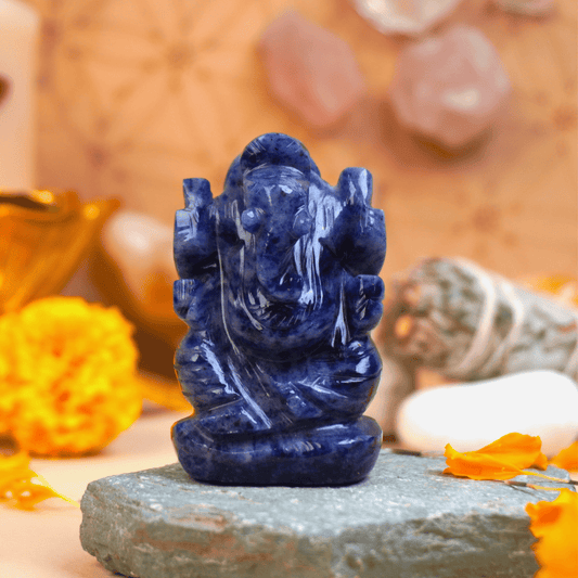 Lord Ganesha in Lapis Lazuli