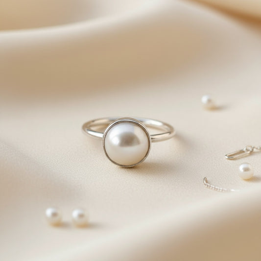 Pearl 925 Sterling Silver Ring For Purity & Wisdom