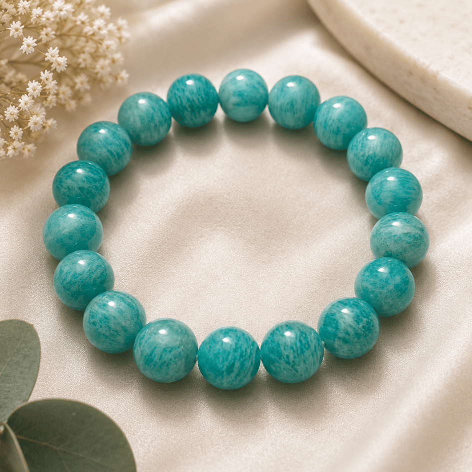 Amazonite Bracelet To Relieve Stress-(10mm)