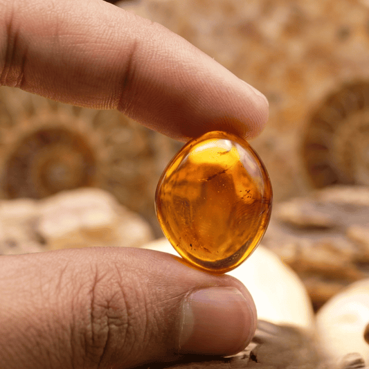 Amber Cabochon Stone for Healing, Protection & Positive Energy