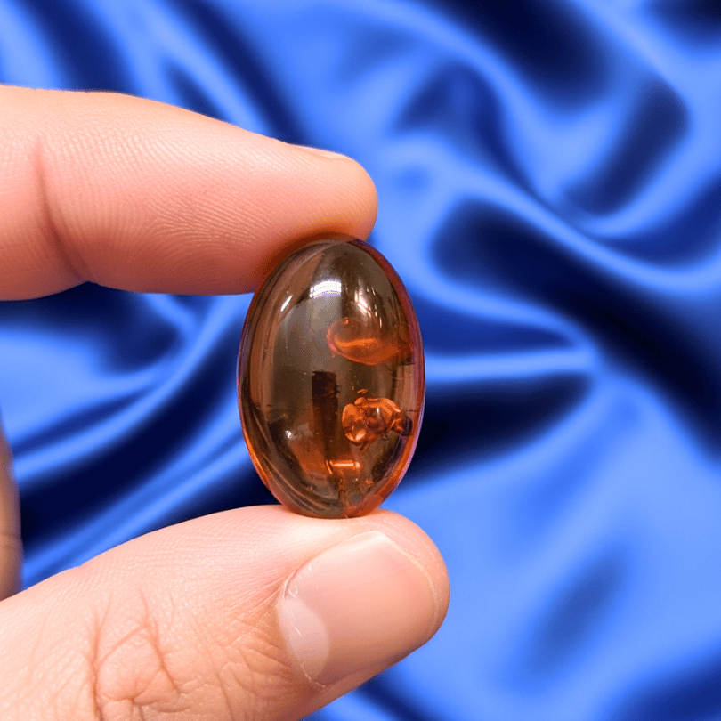 Amber Cabochon Stone for Healing, Protection & Positive Energy