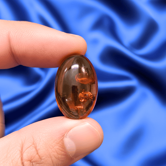 amber crystal cabochon for soothing positivity