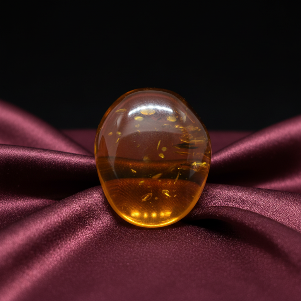 amber cabochon for warmth and positive energy
