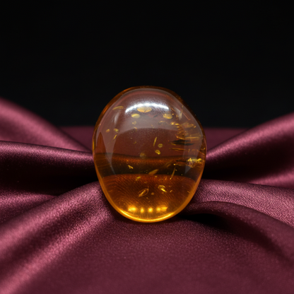 amber cabochon for warmth and positive energy