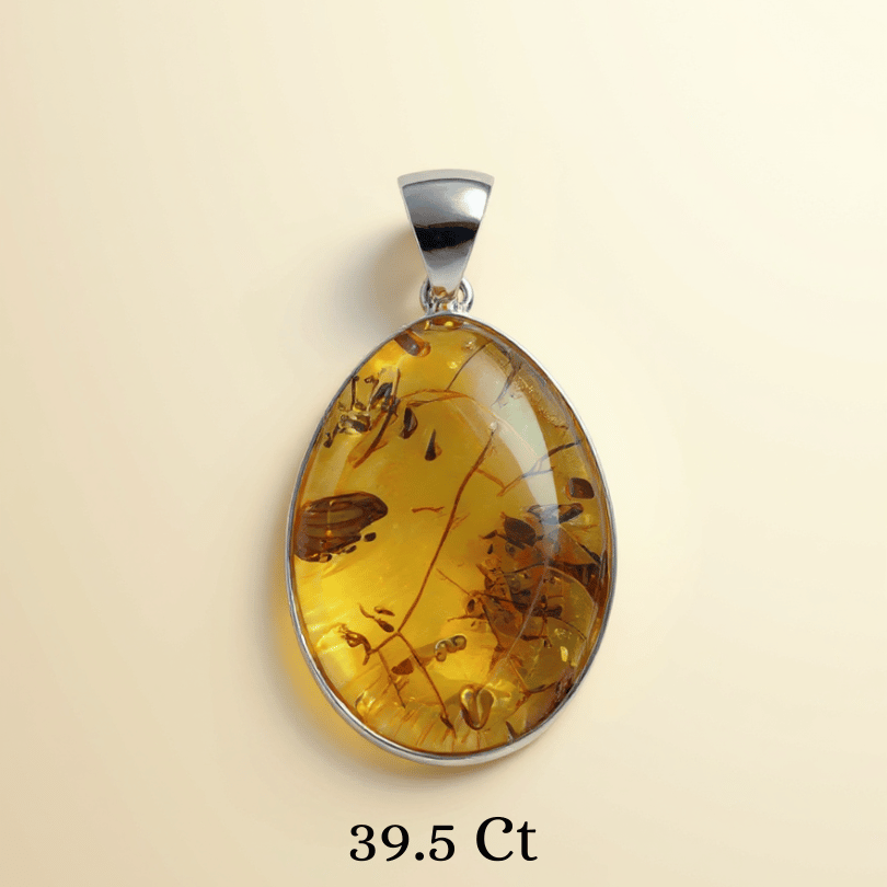 Amber gemstone pendant for prosperity and success