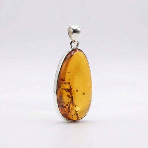Amber pendant with silver