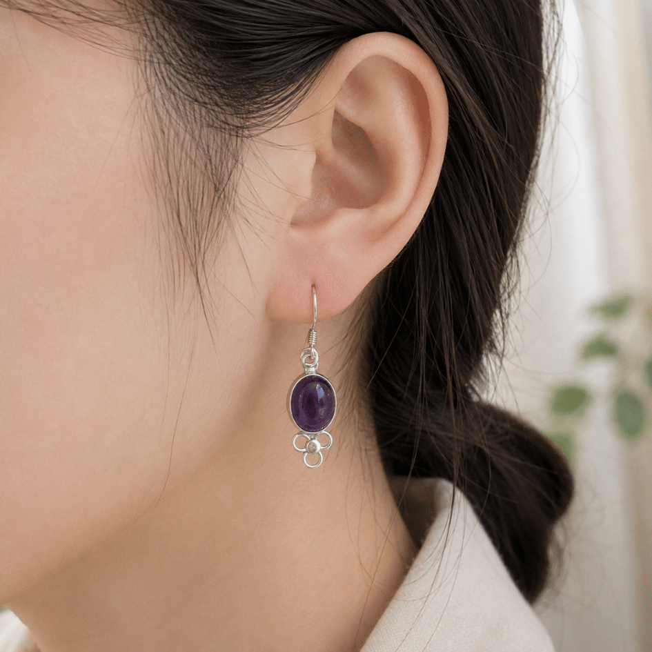 925 Sterling Silver Amethyst Earring Set – Elegance • Intuition • Inner Calm