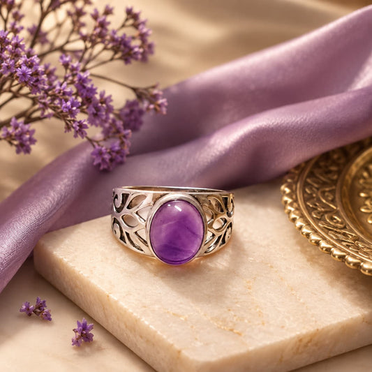 Amethyst 925 Sterling Silver Ring – Healing, Protection & Elegance