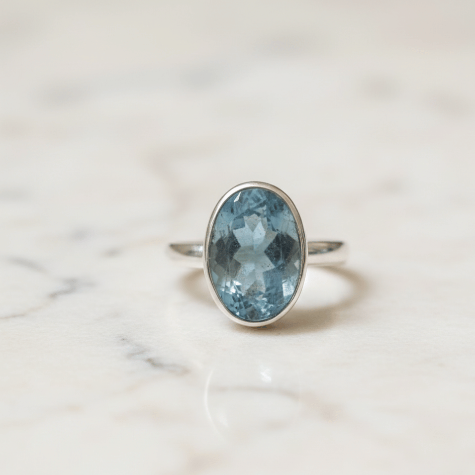 aquamarine ring for calm and clarity