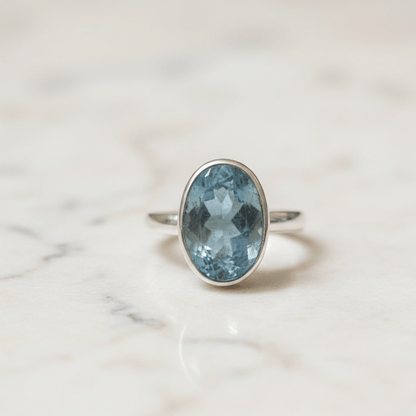 aquamarine ring for calm and clarity