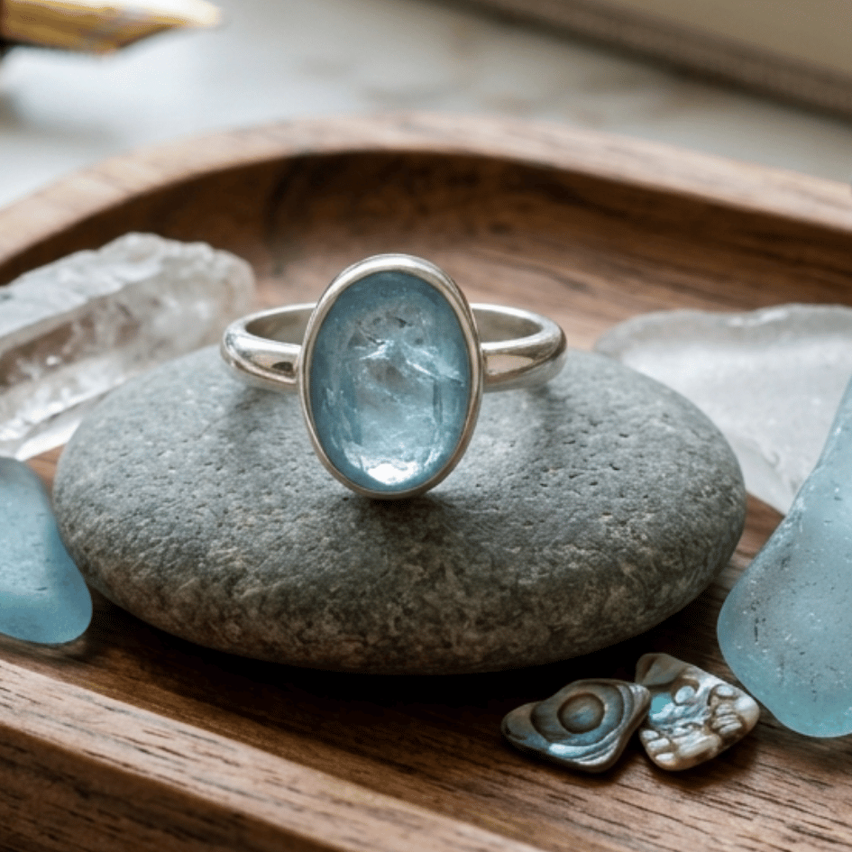 aquamarine ring for calm and clarity