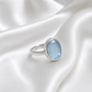 Aquamarine 925 Sterling Silver Ring - Calmness • Courage • Clear Communication