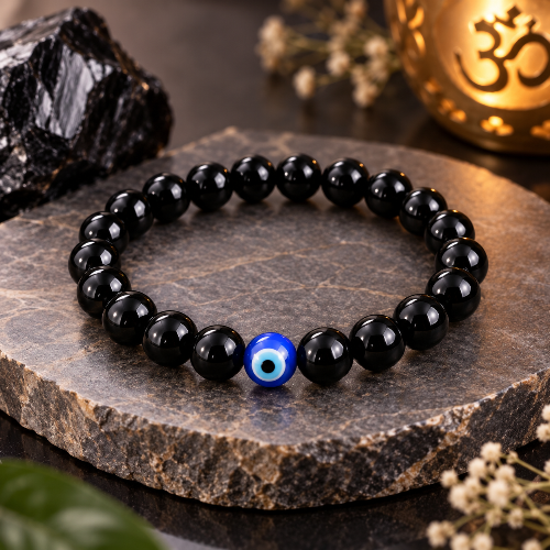 Black Obsidian Bracelet For Protection, Grounding & Energy Shielding