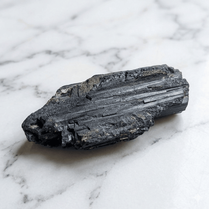 natural black tourmaline crystal raw stone for energy shield