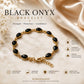 Black Onyx Bracelet In Brass For Protection, Strength & Confidence